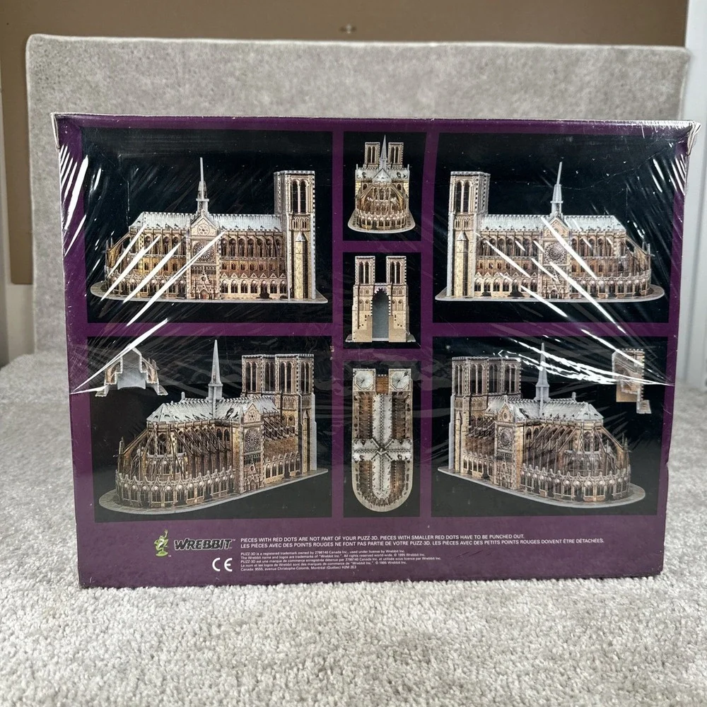 Vintage 1996 Puzz 3D Notre Dame Cathedral 952 Piece 3D Puzzle New Sealed